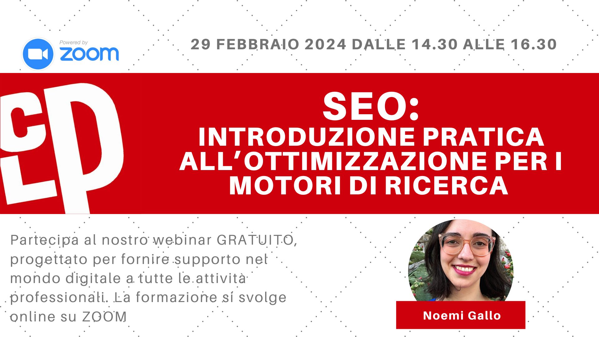 SEO: introduzione pratica all’ottimizzazione per i motori di ricerca, il webinar